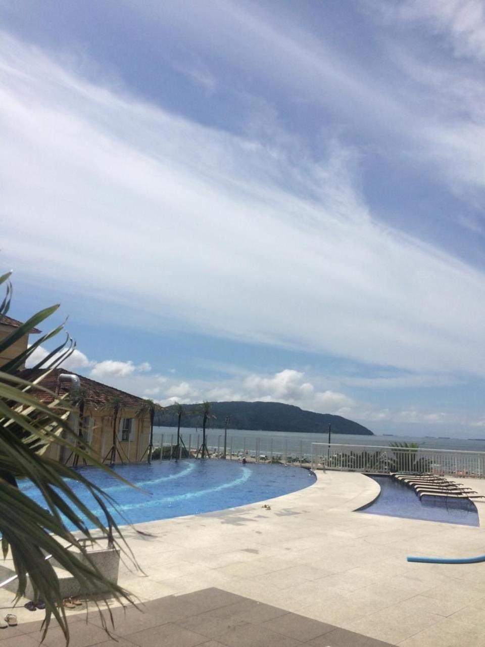 הוילה סנטוס Vista Mar Unlimited Frente Mar Ar Condicionado Garagem Arrumacao Andar Alto E Piscina Aquecida, Sauna E Muito Mais! מראה חיצוני תמונה